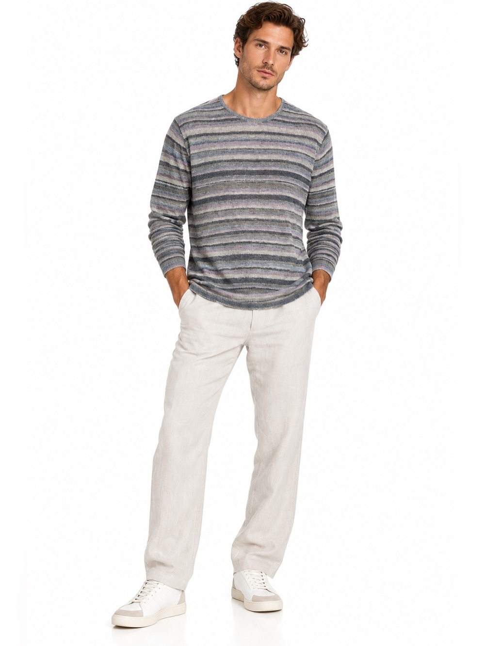 John Varvatos U.S.A.  Linen men’s lightweight knit sweater